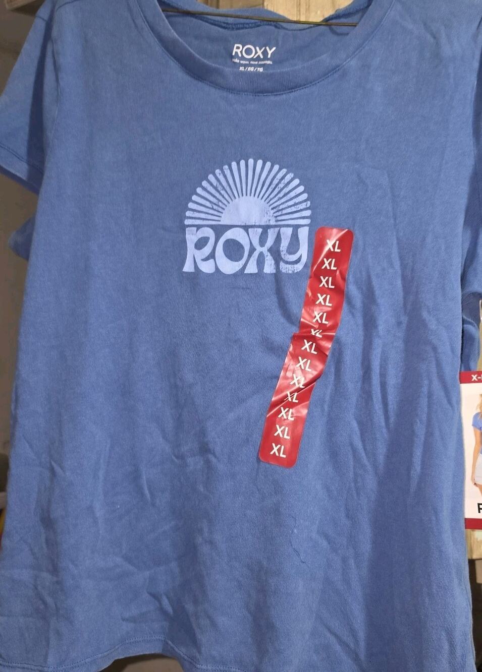 Roxy Relaxed Boxy Tee Blue XL NWT
